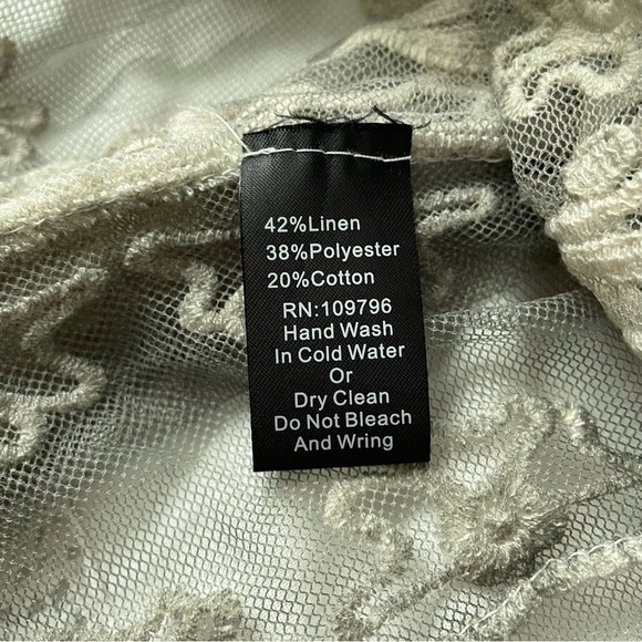 Pretty Angel SMALL Sheer Embroidered Jacket long sleeve top gray white - Picture 6 of 6